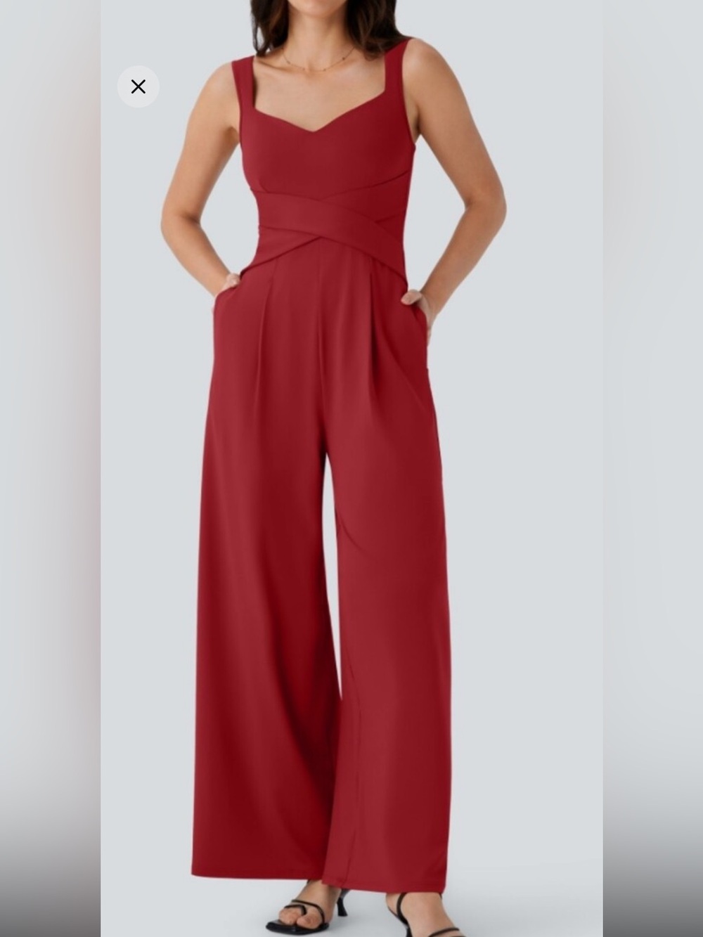 Halara Wide Leg Jumpsuit romper deep red nWT small